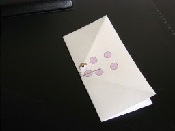 2. 真ん中で二つ折りにします。